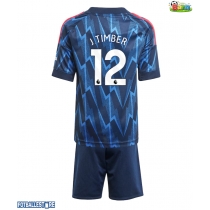 Arsenal Jurrien Timber #12 Bortedraktsett Barn 2025-26 Kortermet (+ Korte bukser)